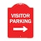 Signmission Visitor Parking With Right Arrow Heavy-Gauge Aluminum Architectural Sign, 24" x 18", RW-1824-9742 A-DES-RW-1824-9742 - alternate 1